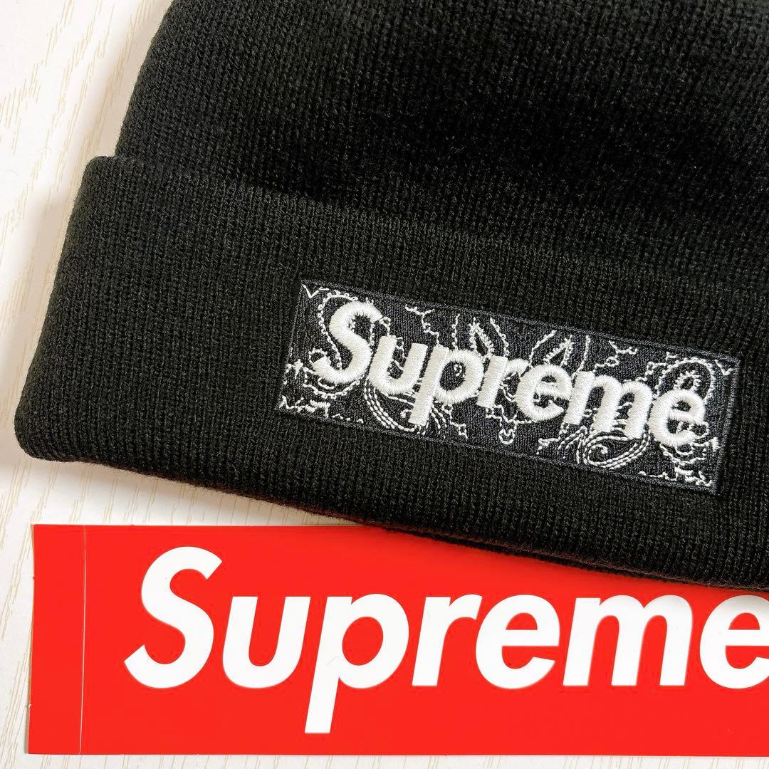 Supreme NEW ERA ニット帽　バンダナ　BOXロゴ　ブラック　黒