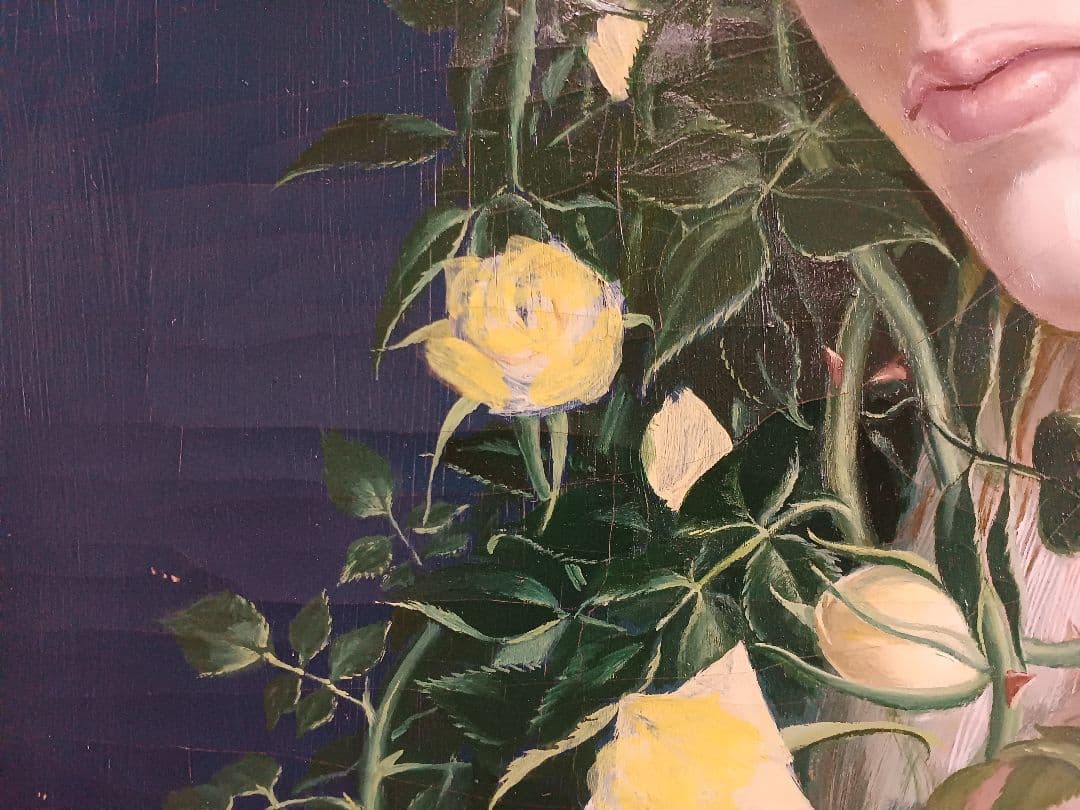 藤野一友（中川彩子）　「妖精」　油彩F6　シュルレアリスム　幻想　夭折画家　希少