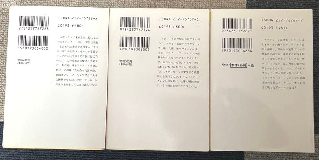 【当時物初版】アベニールをさがして①②③ 富野由悠季 ソノラマ文庫