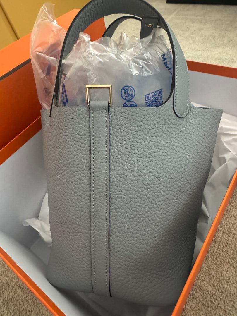 新品ピコタンロック PM グリパンタン ゴールド金具 エルメス グレー