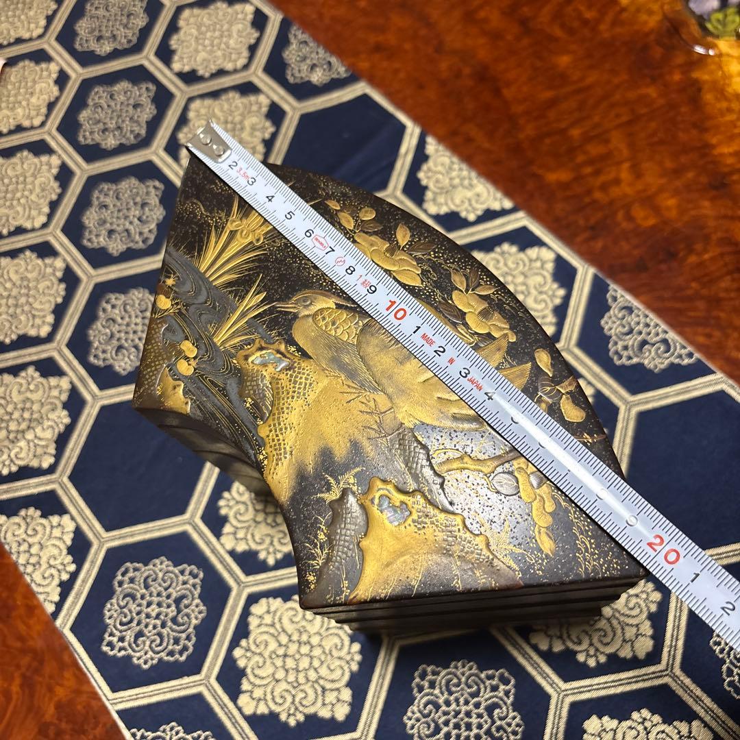 金箔の鳥の絵柄 漆器 重箱