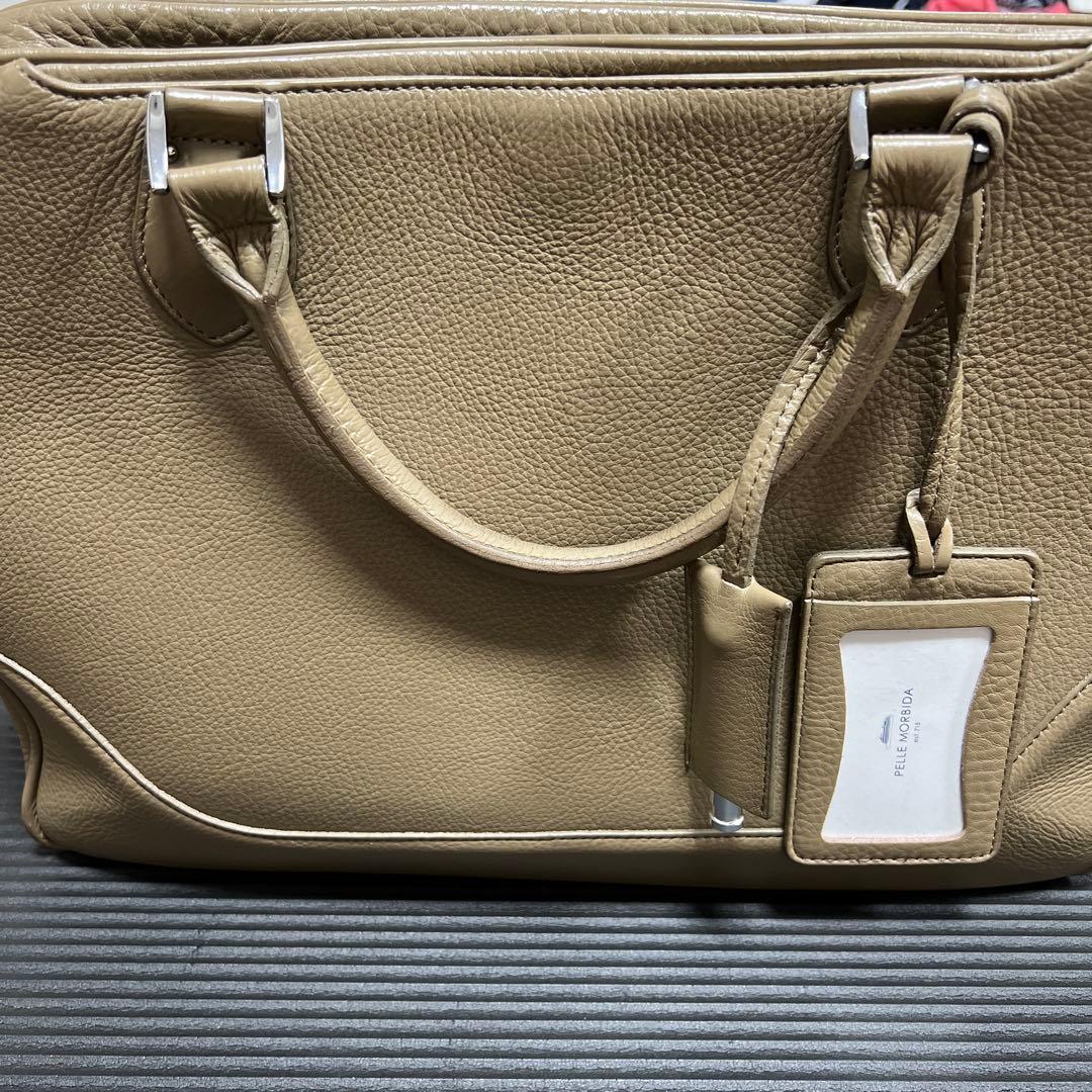 ビジネスバッグ ベージュ レザー