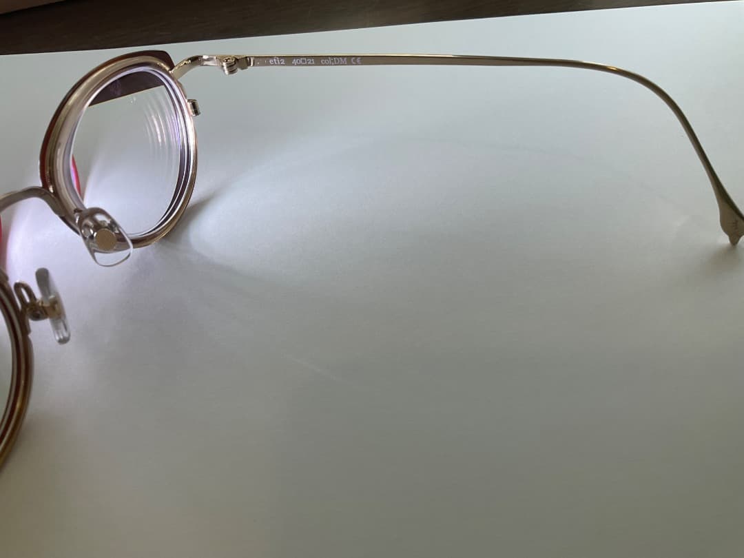 ブラウン　ラウンドメタルフレーム　メガネ