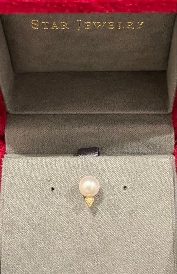 STAR JEWELRY 片耳用ピアス　あこやパール　ダイヤモンド　キャッチなし
