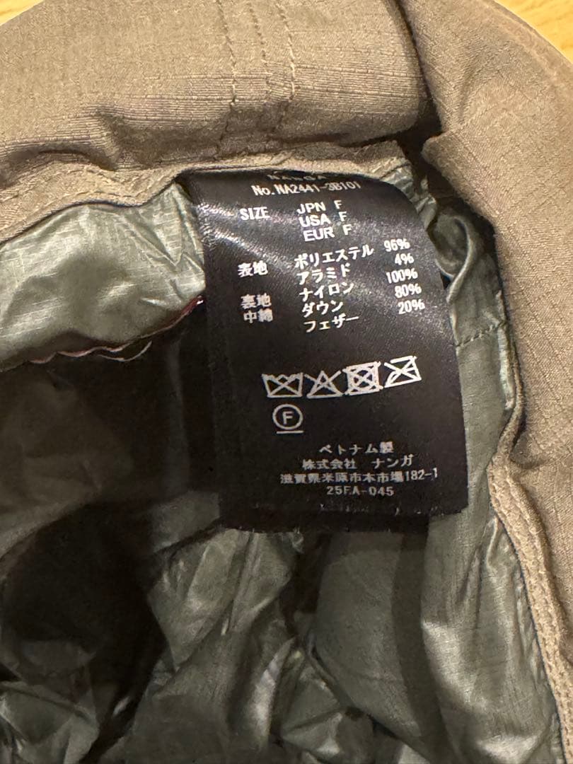 NANGA カーキ フライトキャップ