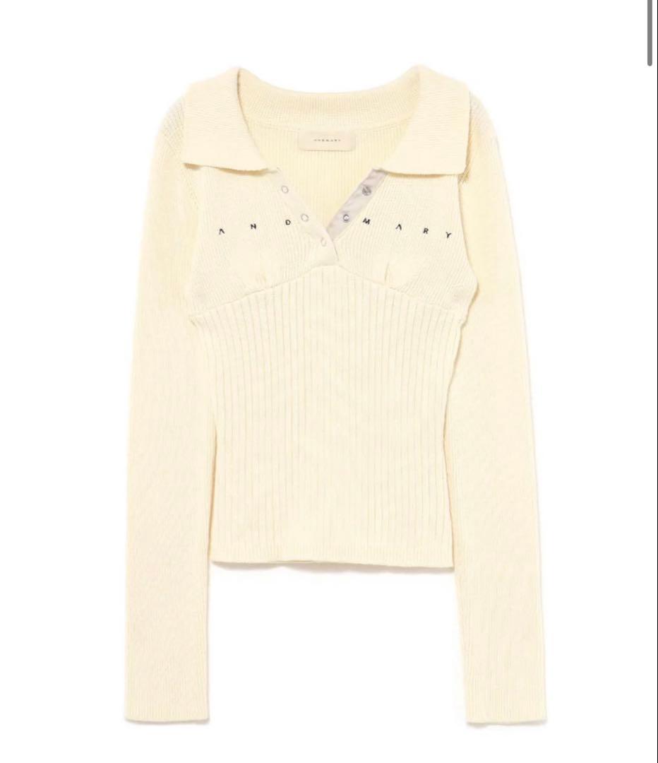 andmary Lindsay logo tops アイボリー
