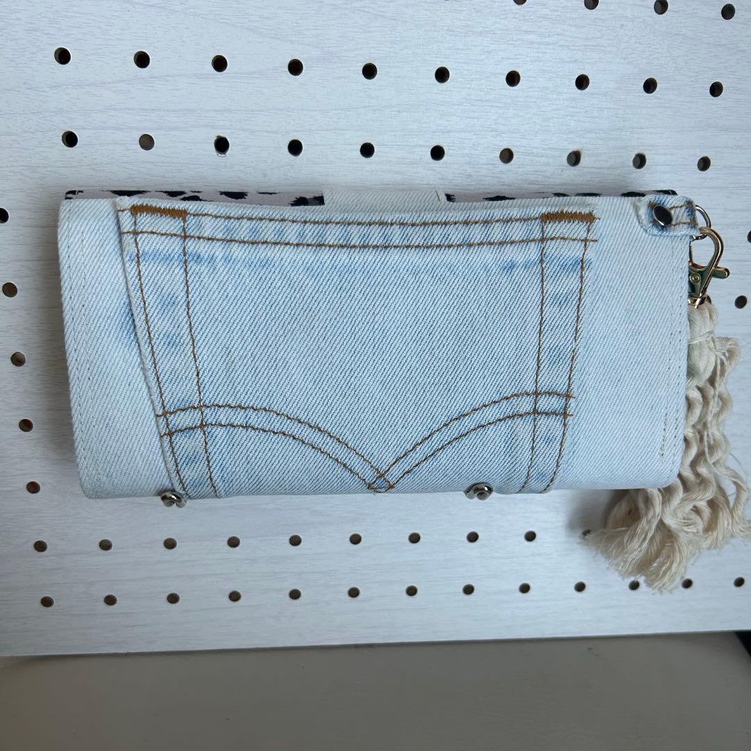 ☆*✩(⋆ᴗ ᴗ ⋆)✩*☆様♡ デニムリメイク♡長財布 ヒョウ柄 タッセル