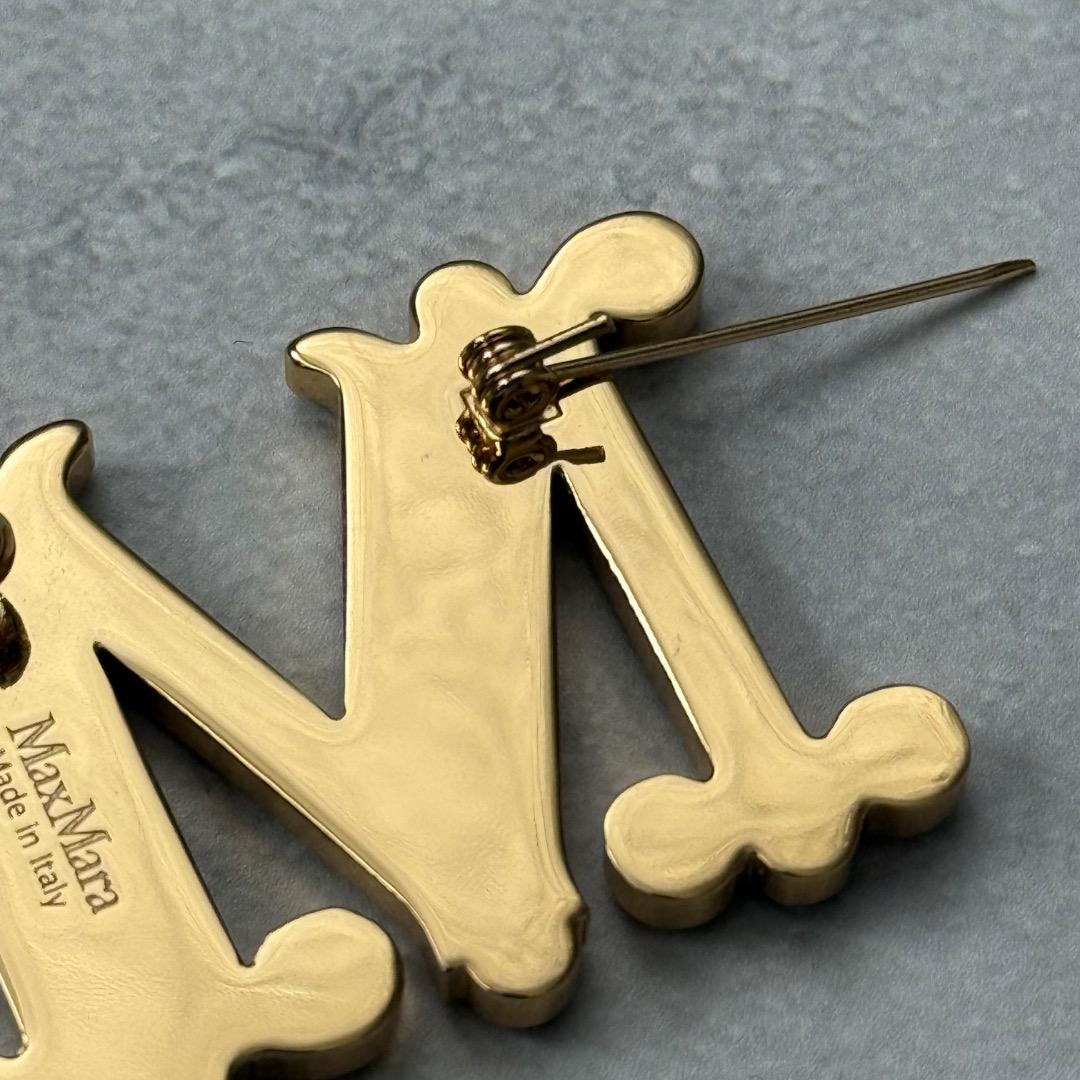 MAX MARA マックスマーラ Mロゴ クリスタル ブローチ