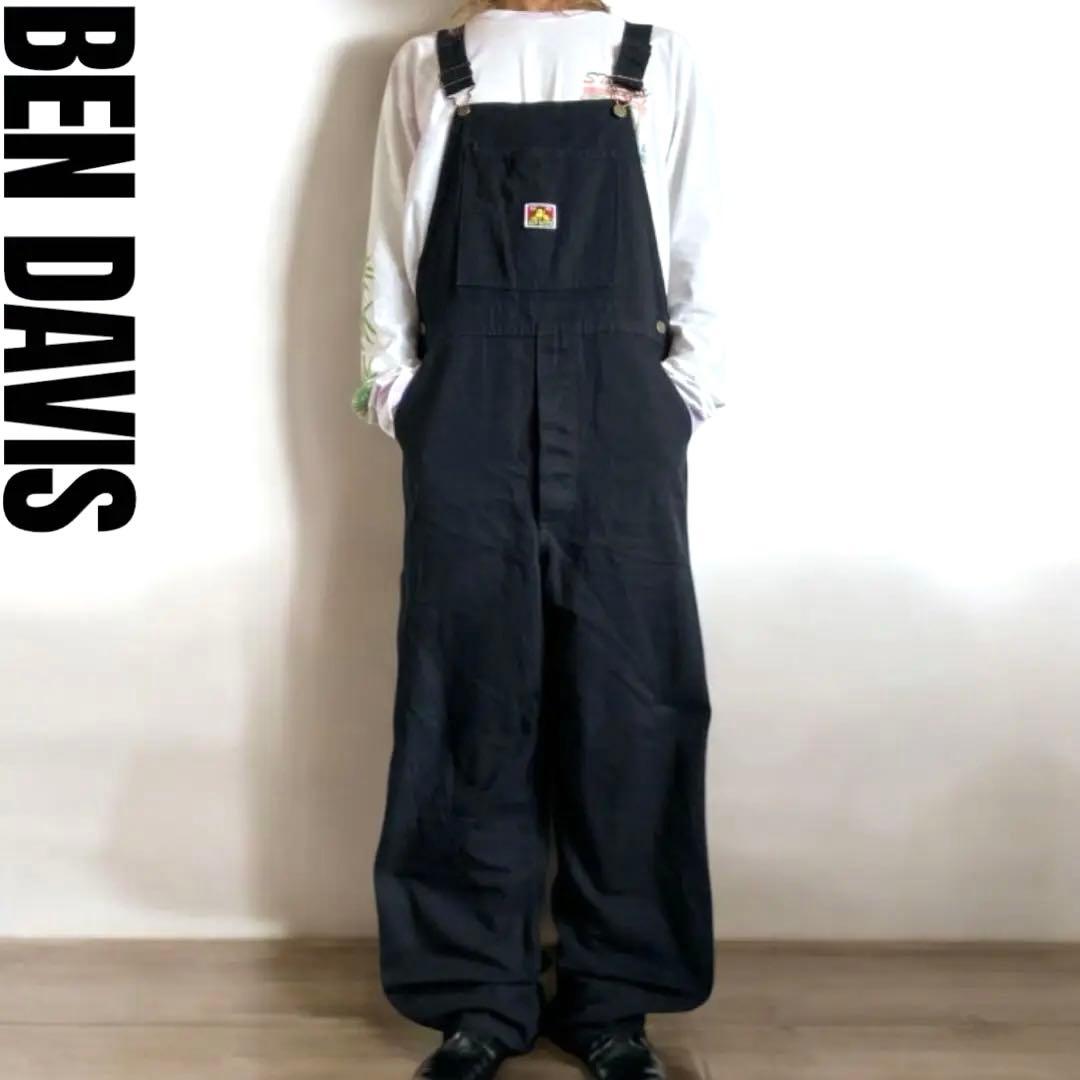 USA製90s BEN DAVIS ブラックダック地オーバーオール アメカジ古着