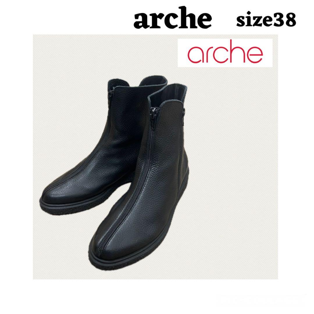 arche ブラック サイドゴアブーツ 38 ショートブーツ