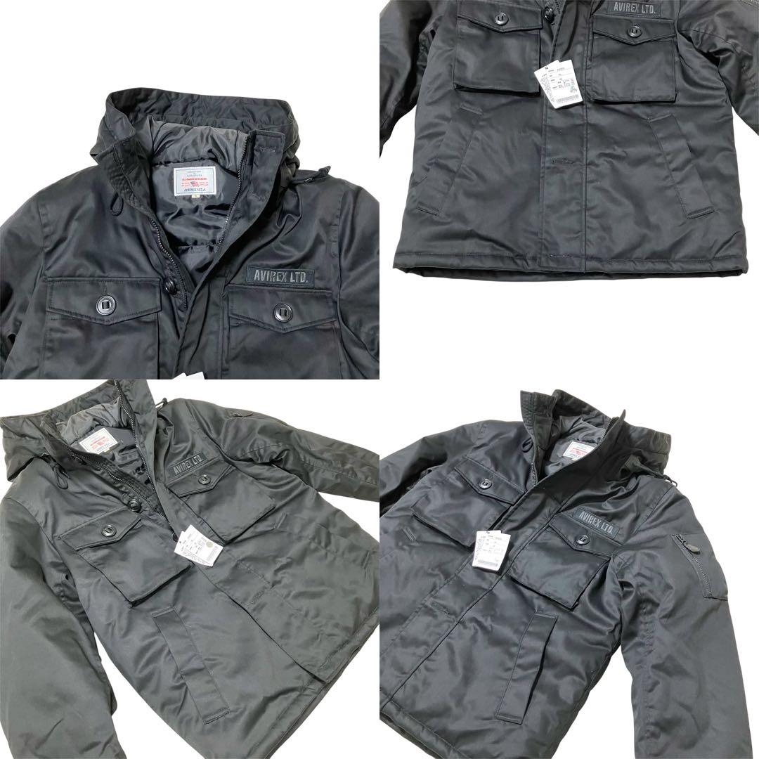 【未使用】AVIREX アヴィレックス ミリタリージャケット フード XL 黒