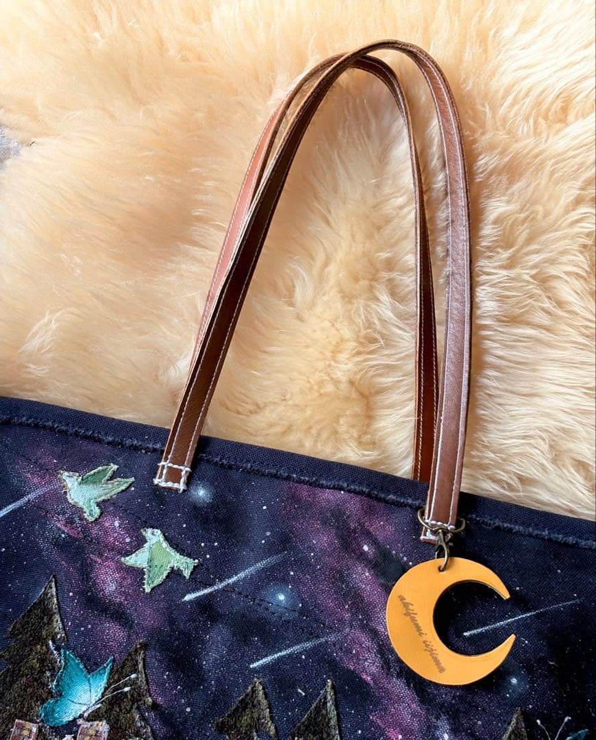 みーこ(^ー^)\"夜な夜なねこの集会\"ネコ夜空のトートバッグ