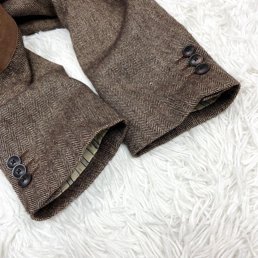 希少 美品 RRL ヘリンボーン テーラードジャケット エルボーパッチ ツイード