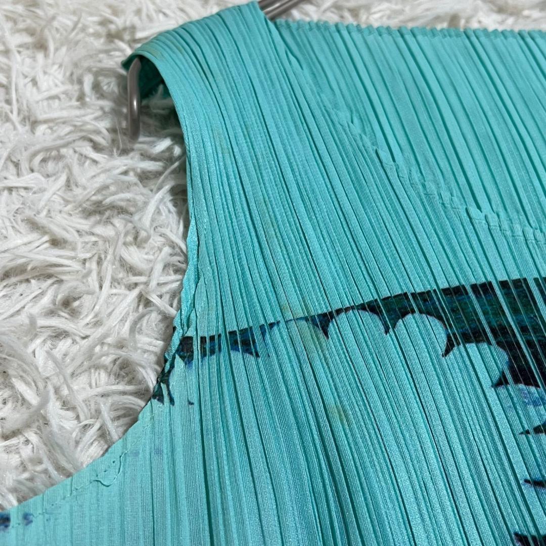 良品✨PLEATS PLEASE 転写 フラワー プリント チュニック 4