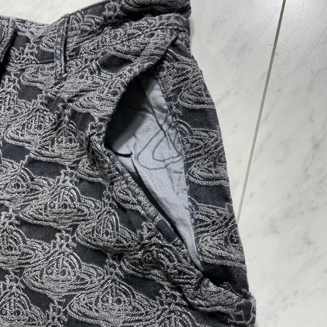 ヴィヴィアンウエストウッド オーブジャガードパンツ 総柄 ブラックデニム 2