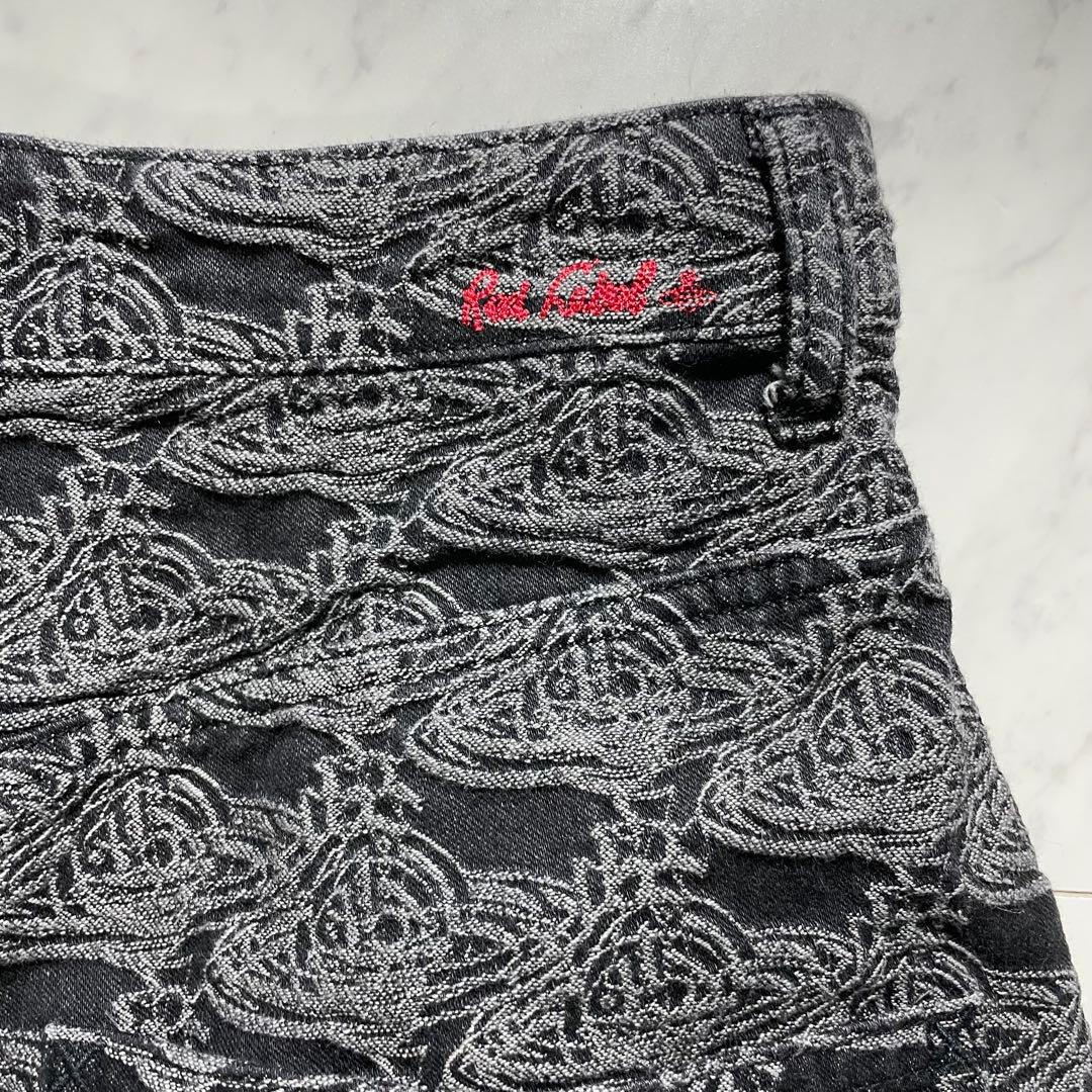 ヴィヴィアンウエストウッド オーブジャガードパンツ 総柄 ブラックデニム 2