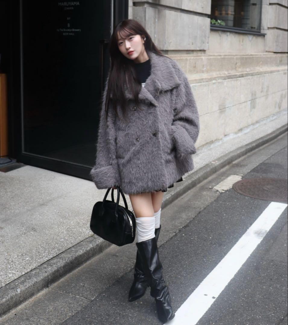 3wayスタンドカラーシャギーコート