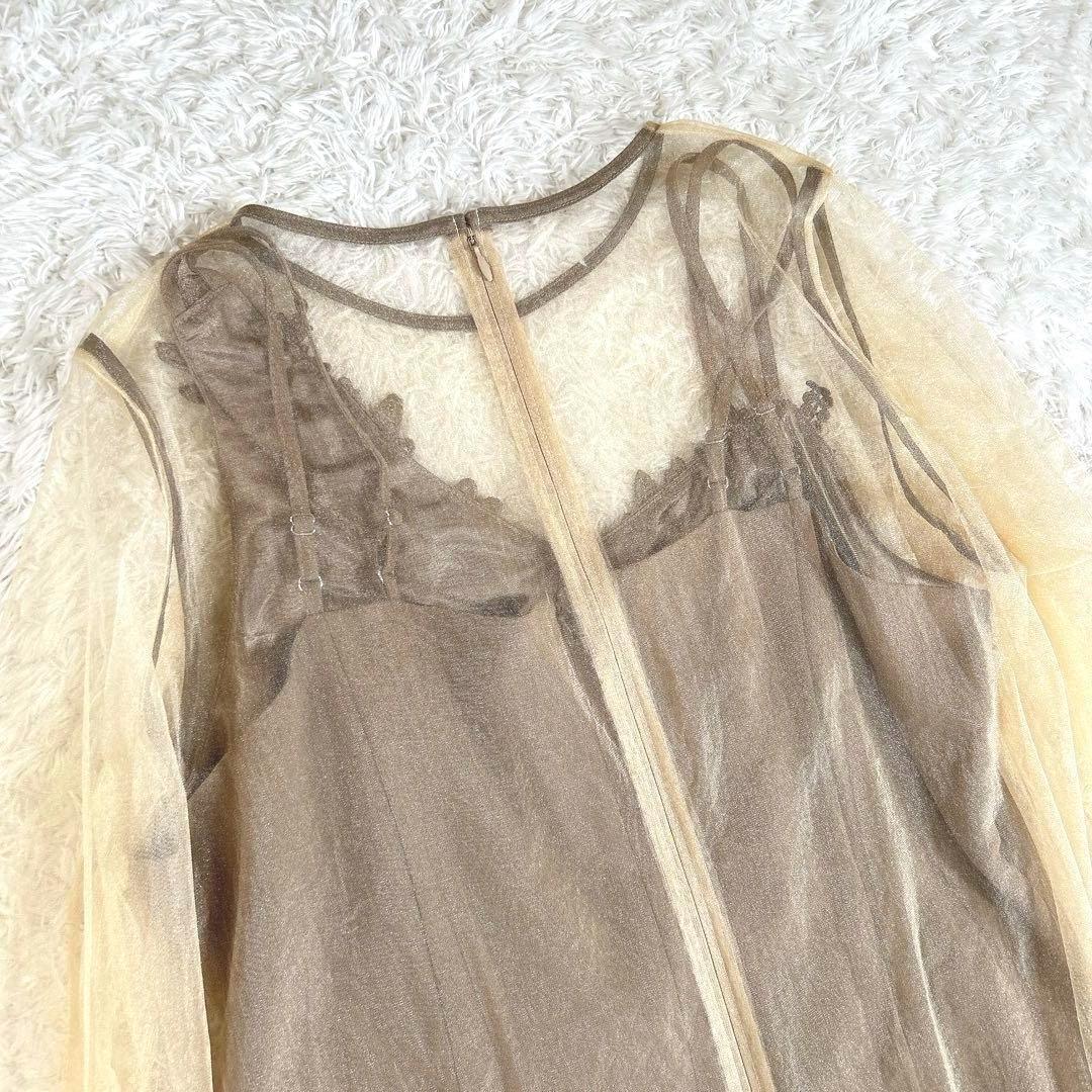 【2Way・大きいサイズ 3L】　カラルス　パーティードレス　刺繍　チュール