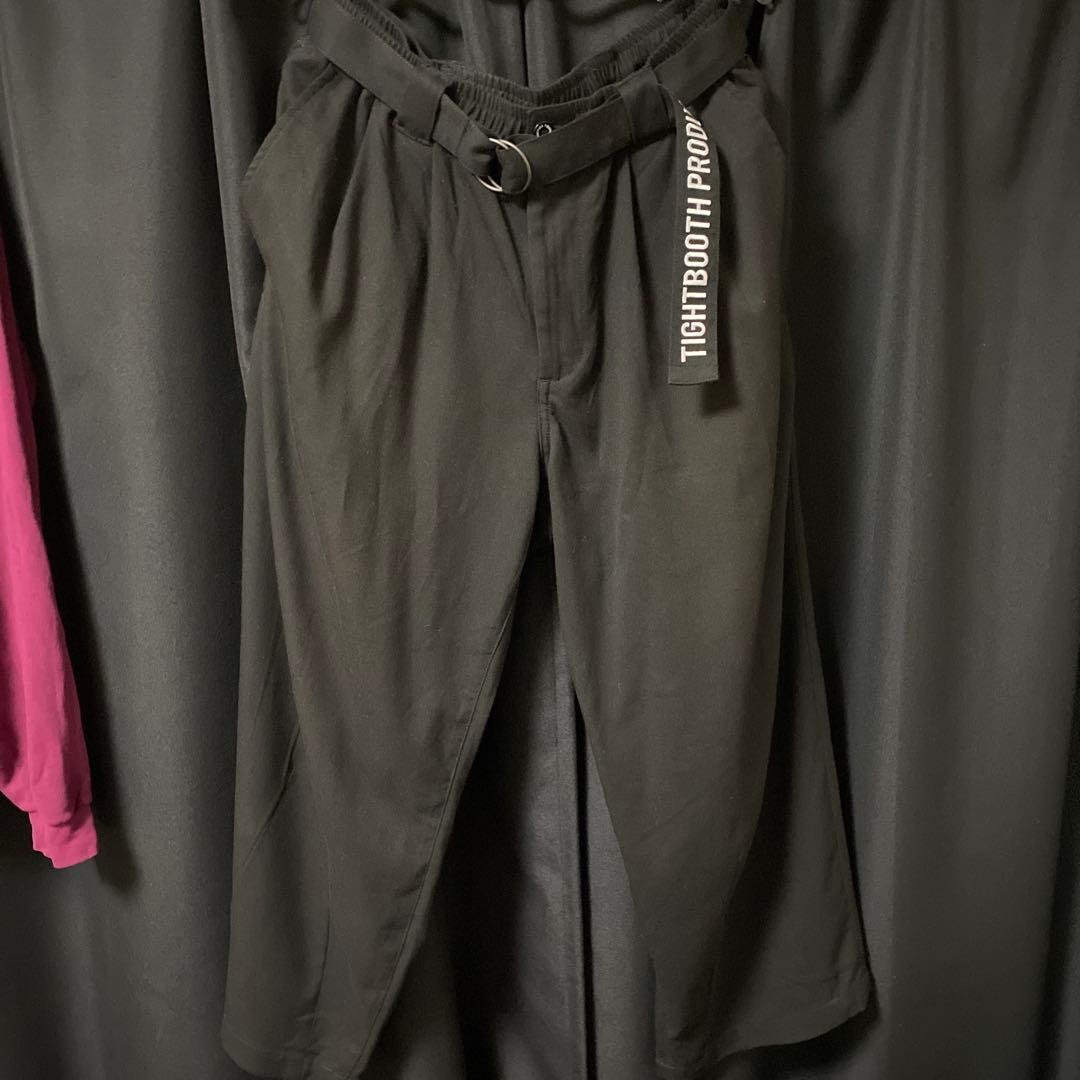 24AW TIGHTBOOTH BAGGY SLACKSタイトブース黒スラックス