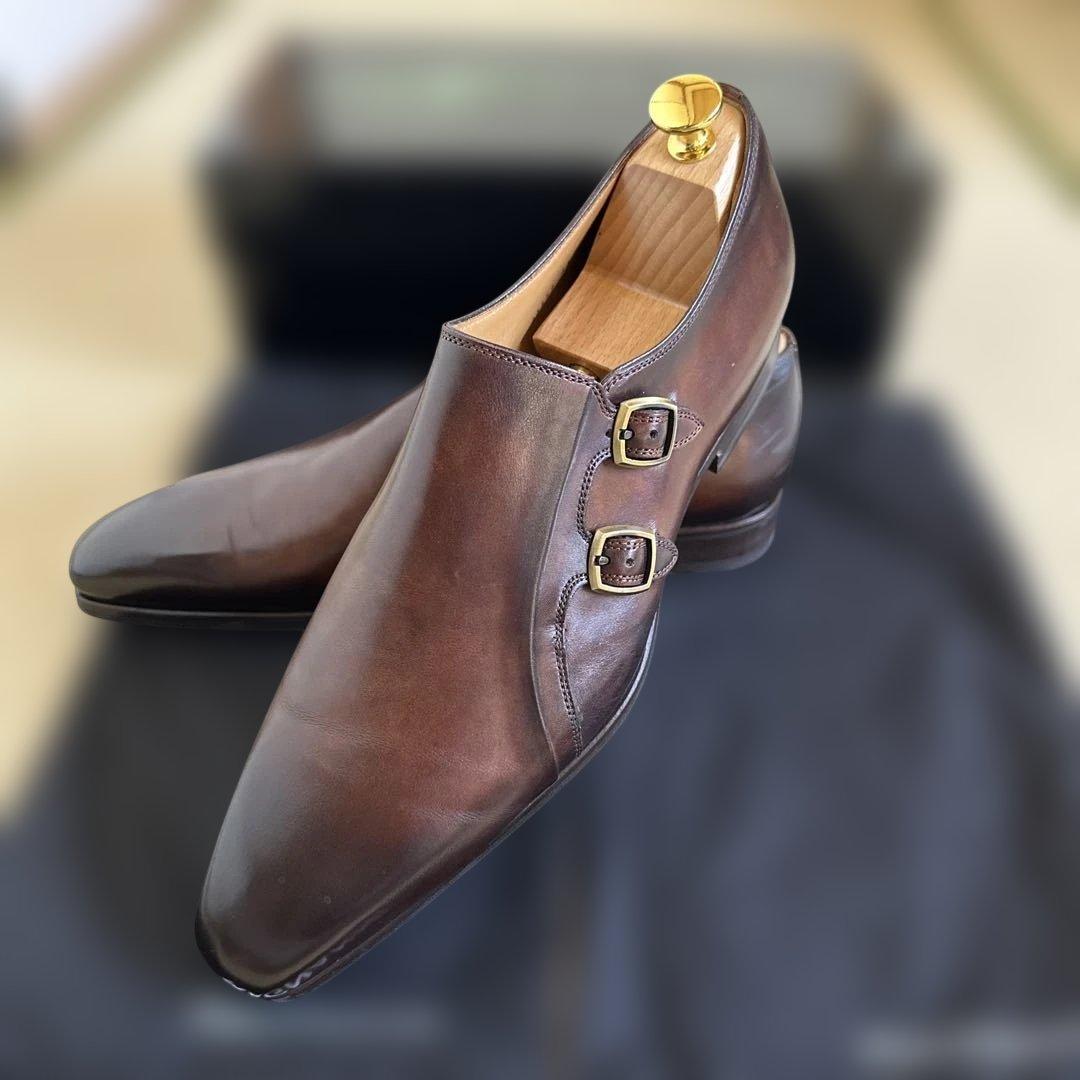 【極美品】MAGNANNI マグナーニ ダブルモンクストラップシューズ