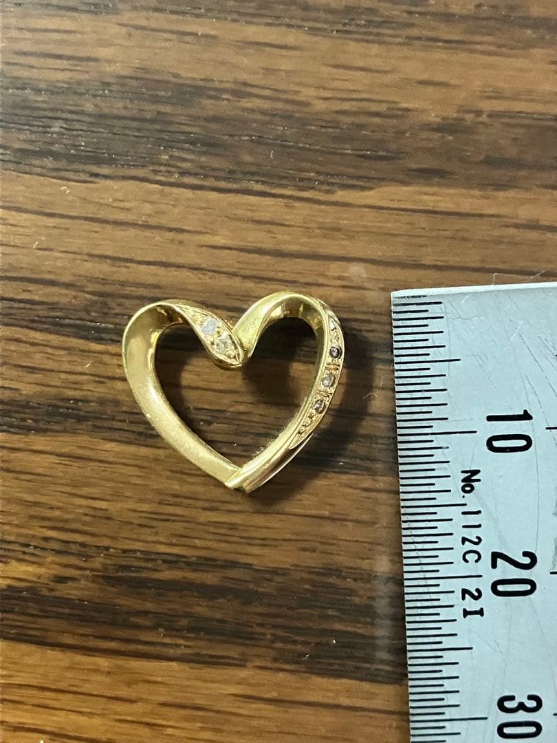 ✨ビューティー (❁ᴗ͈ˬᴗ͈) オープンハートk18ダイヤペンダントトップ