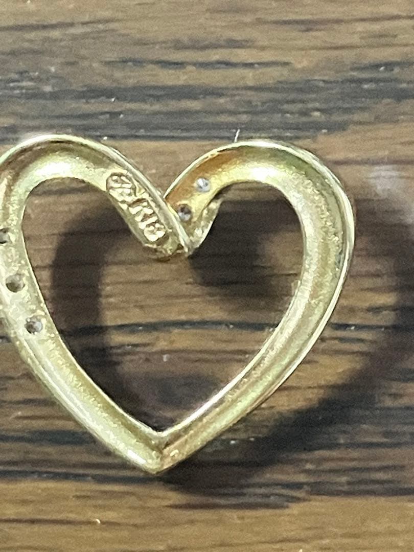 ✨ビューティー (❁ᴗ͈ˬᴗ͈) オープンハートk18ダイヤペンダントトップ