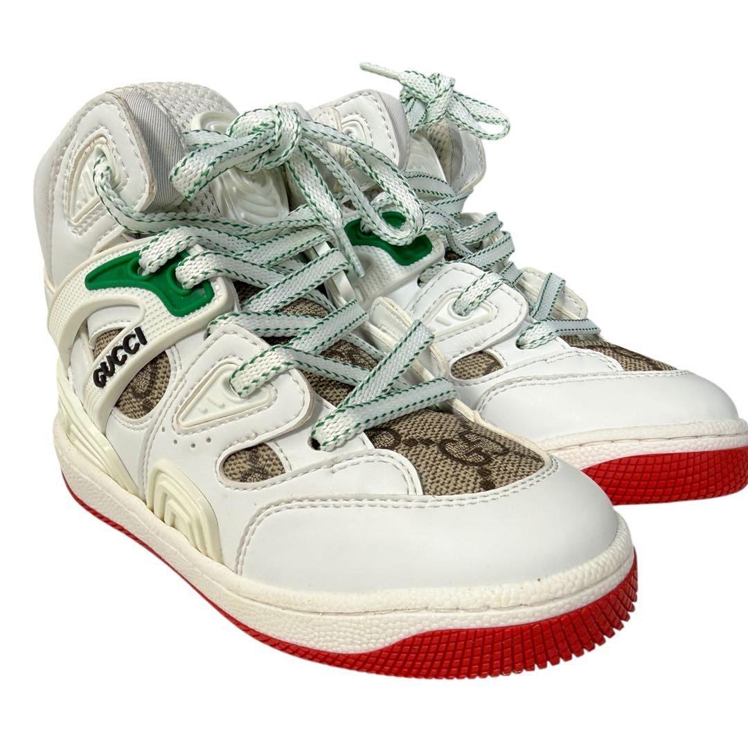 新品未使用 GUCCI BASKET GGスプリーム レザー キッズ スニーカー