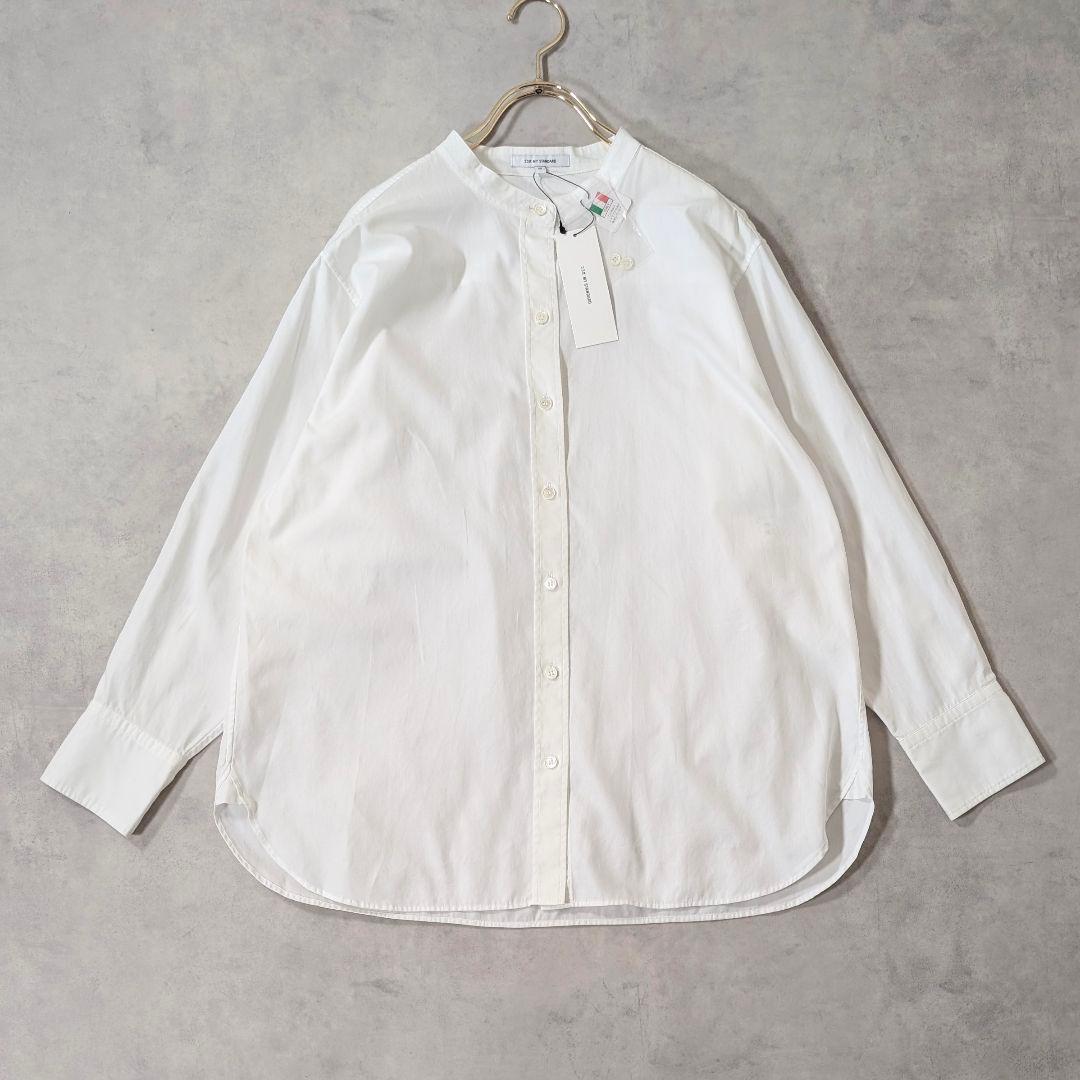 未使用★23区 サイズ46 バンドカラーシャツ カンクリーニ ホワイト