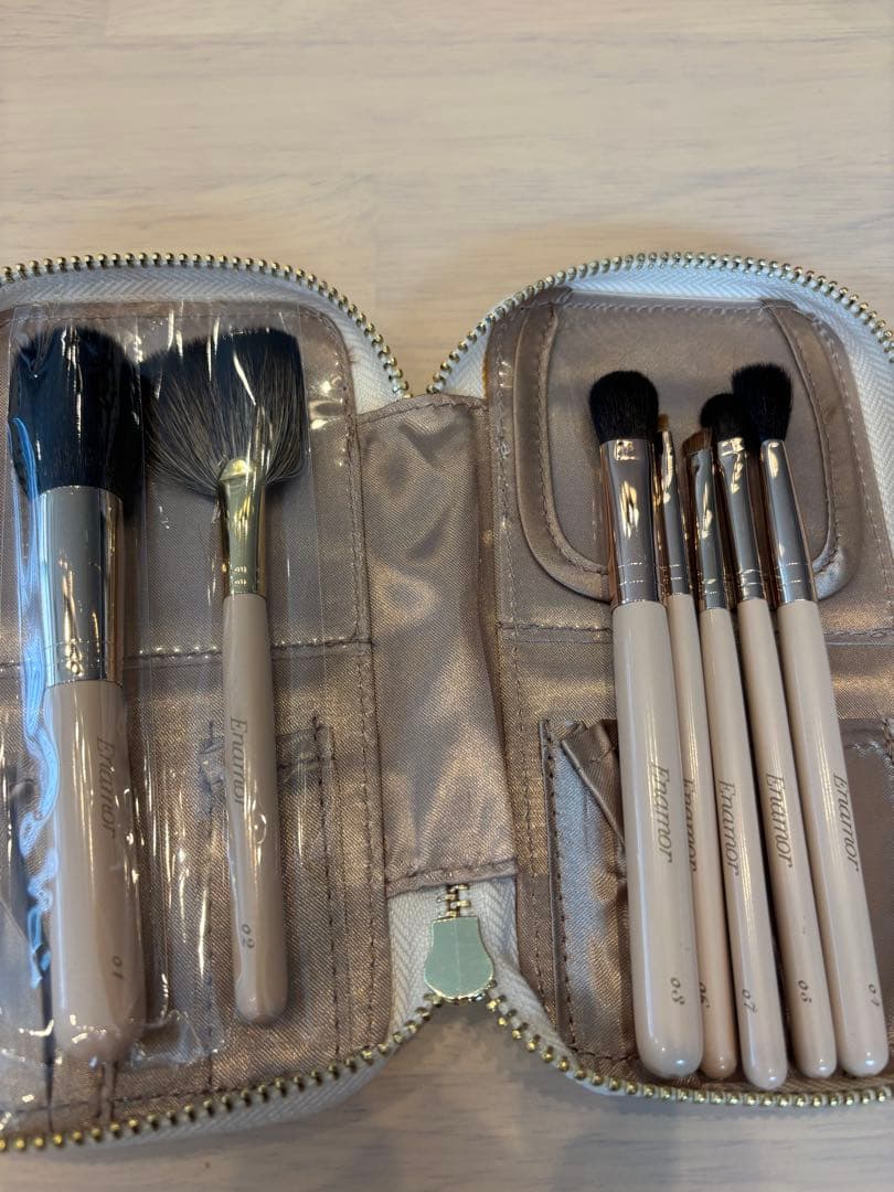 かじえり熊野筆 Enamor エナモル メイクブラシ7本＆ケースセット 化粧筆