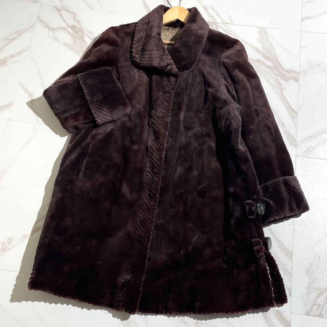 美品✨ グラマミンク シェアード ロングコート ロールアップスリーブ サイズF