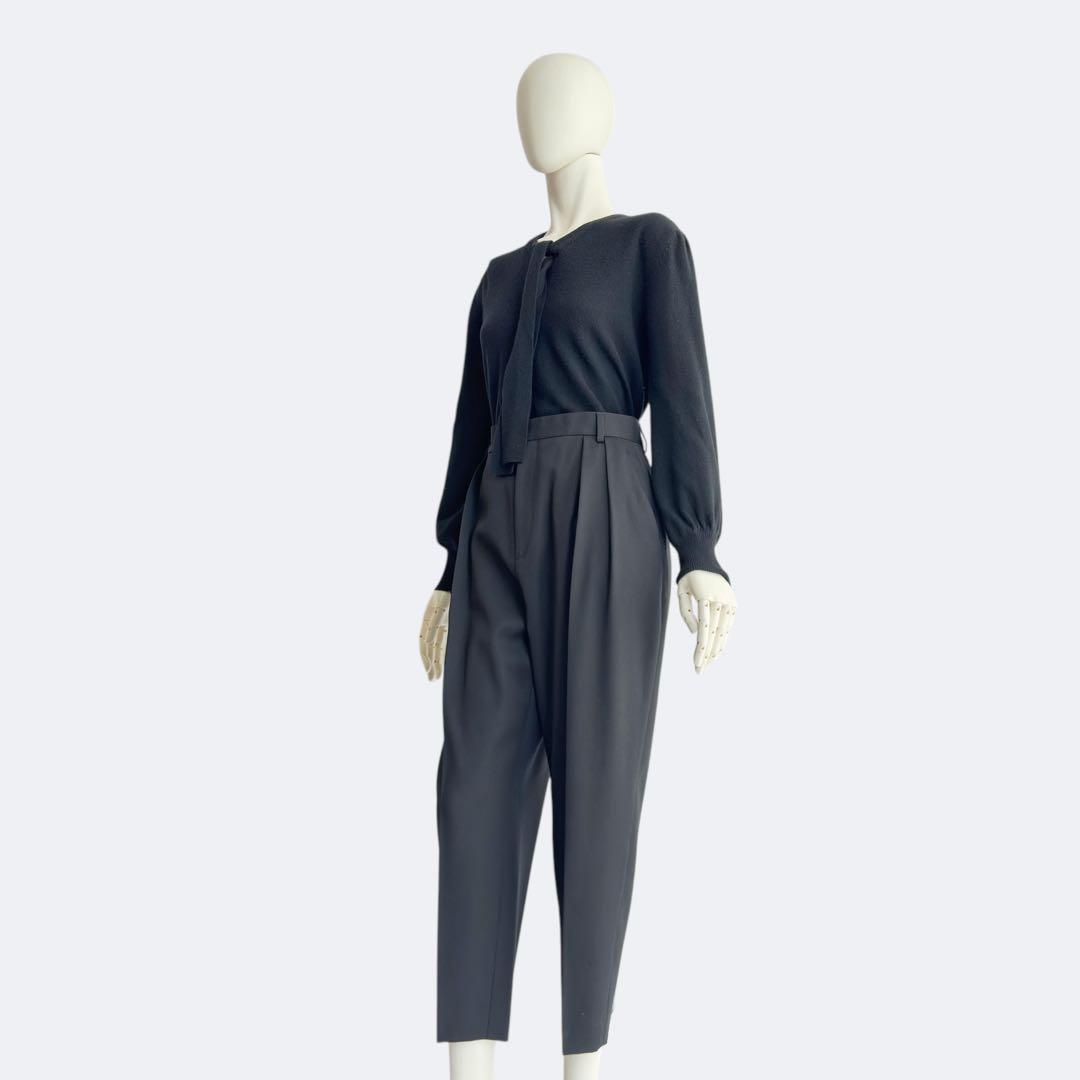 CELINE セリーヌ パンツ レディース ブラック ウール タック