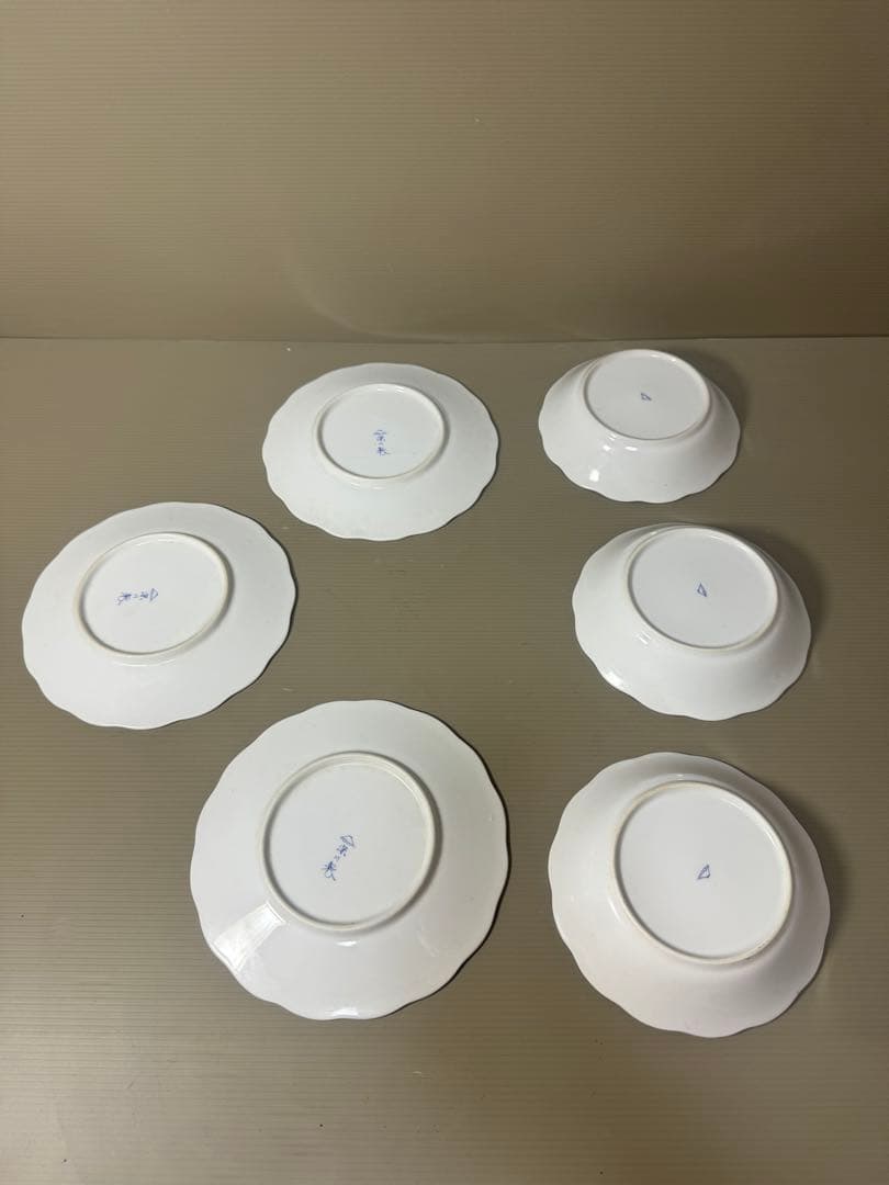 2143 深川製磁　蝶文　皿3客　鉢3客