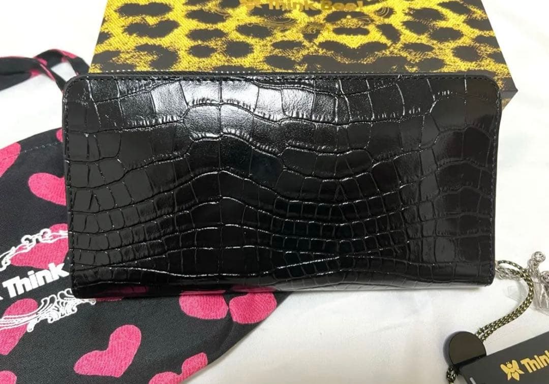 【新品未使用】Think Bee!ビーサファリ長財布 黒 クロコ A000792