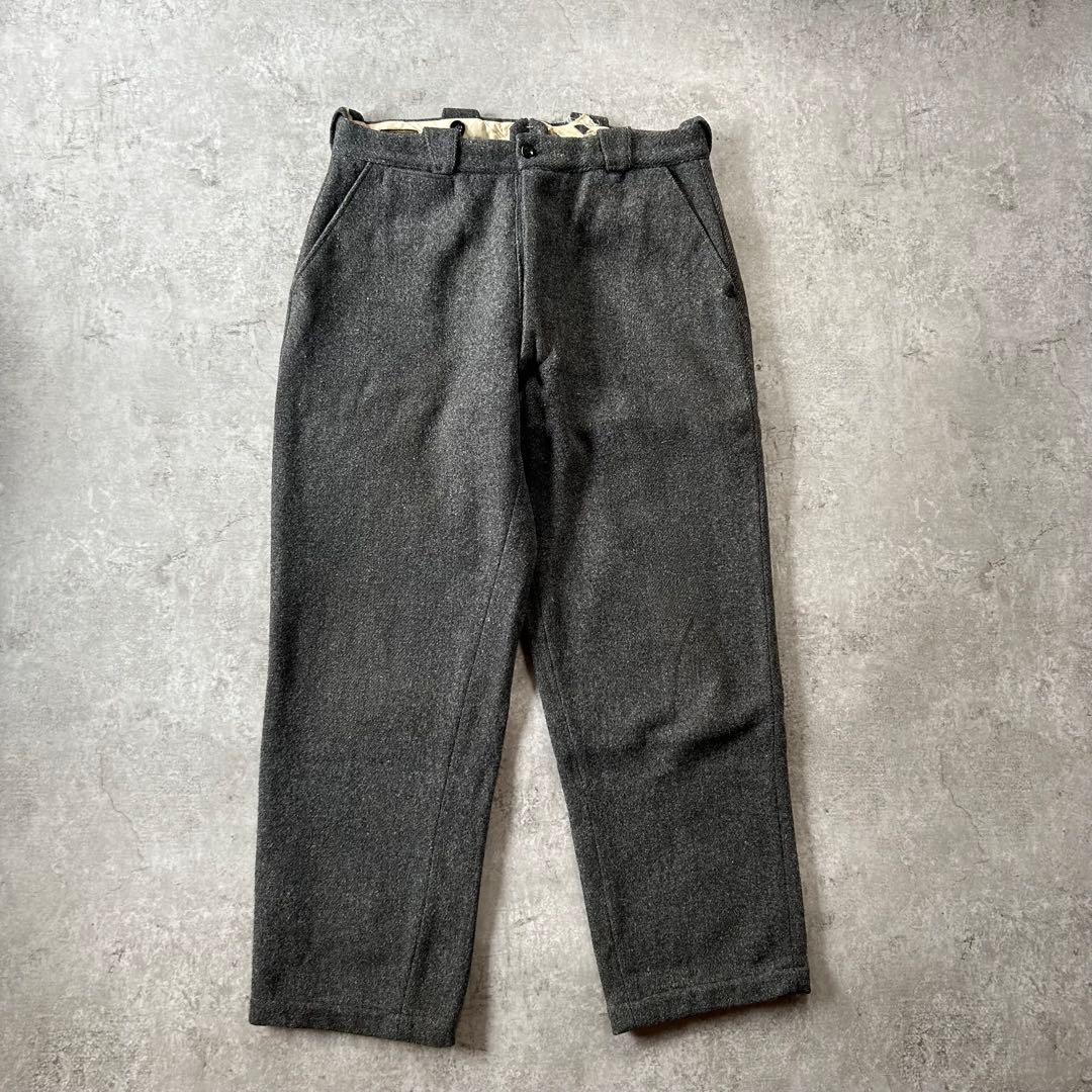 30s エルエルビーン ヴィンテージウールスラックス チャコールグレー 36w