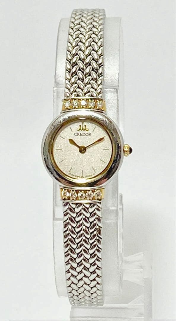 SEIKO CREDOR 1E70-0100 SS+18KT ダイヤ 腕時計