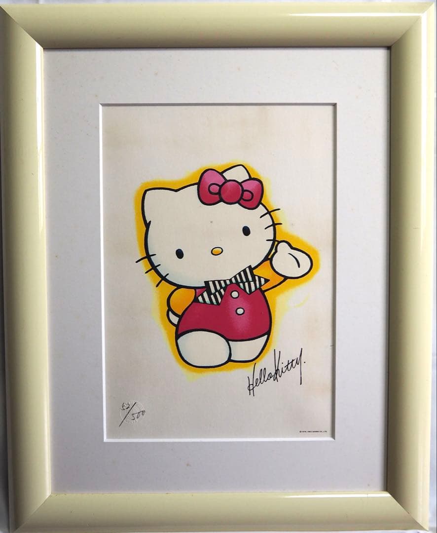 真作■ハローキティ シルクスクリーン 版画■絵画 サンリオ ディズニー マイメロ