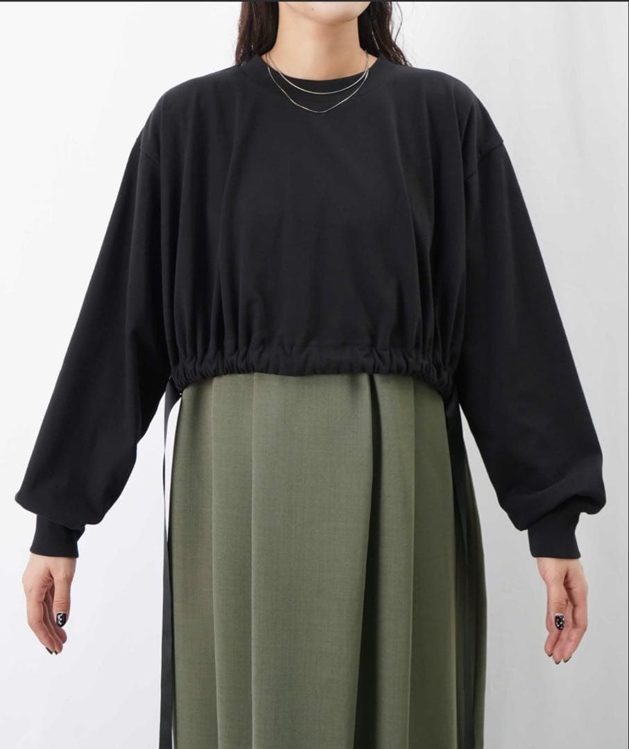 LUCA/LADY LUCK LUCA LC/LLL カット布帛切替ワンピース