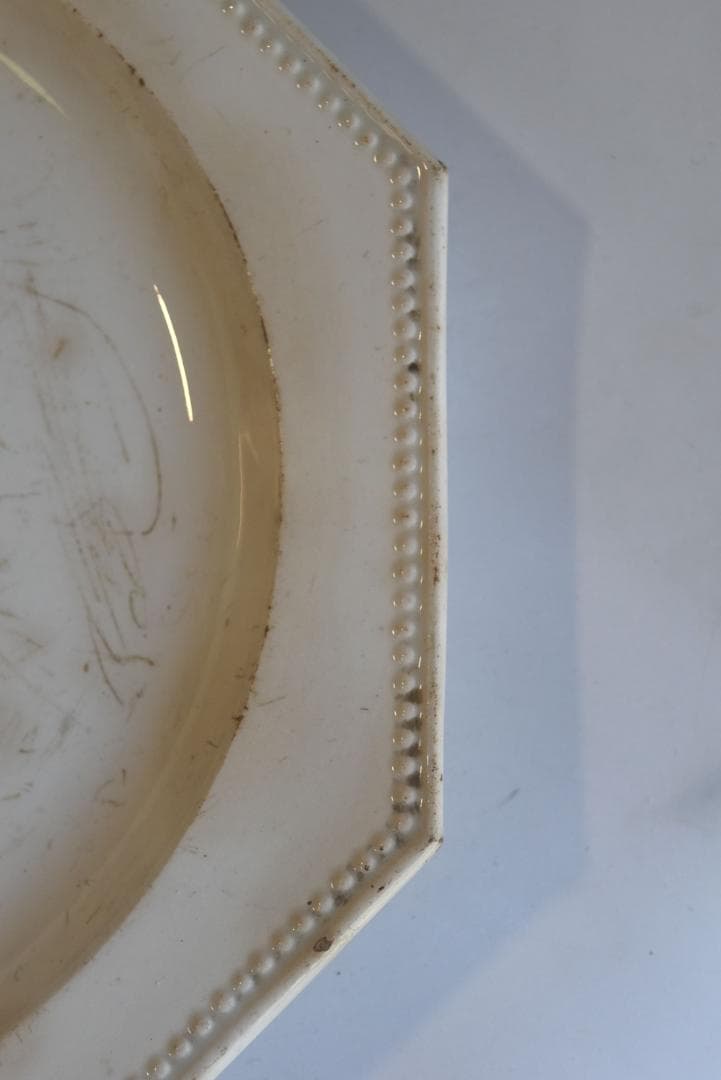 専用　初期モントロー　ファイアンスフィーヌ　襤褸の美しいオクトゴナル皿