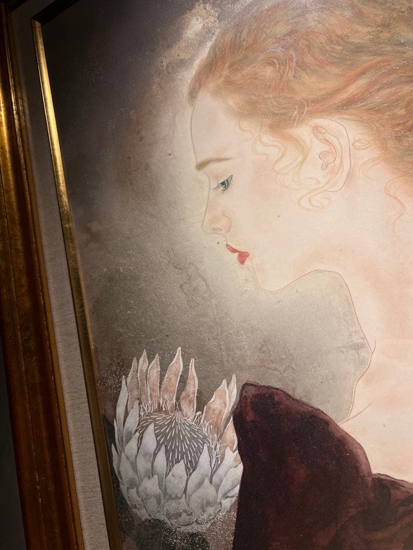 藤田嗣治　肉筆画　直筆サインあり