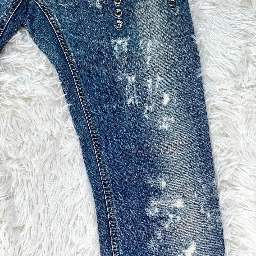 【名作】ドルチェアンドガッバーナ2006SSハトメスタッズ クラッシュデニム46