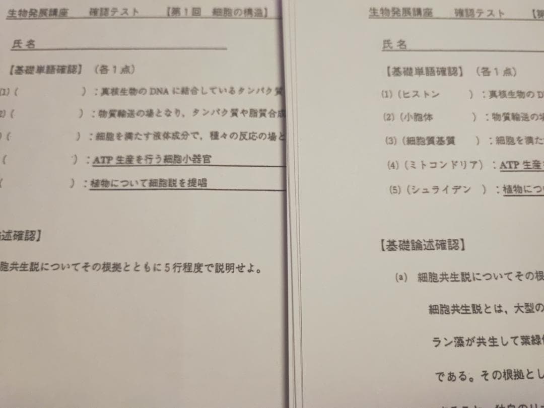 鉄緑会の生物発展・実戦講座時の確認テストフルセット　論述　駿台　河合塾　東進