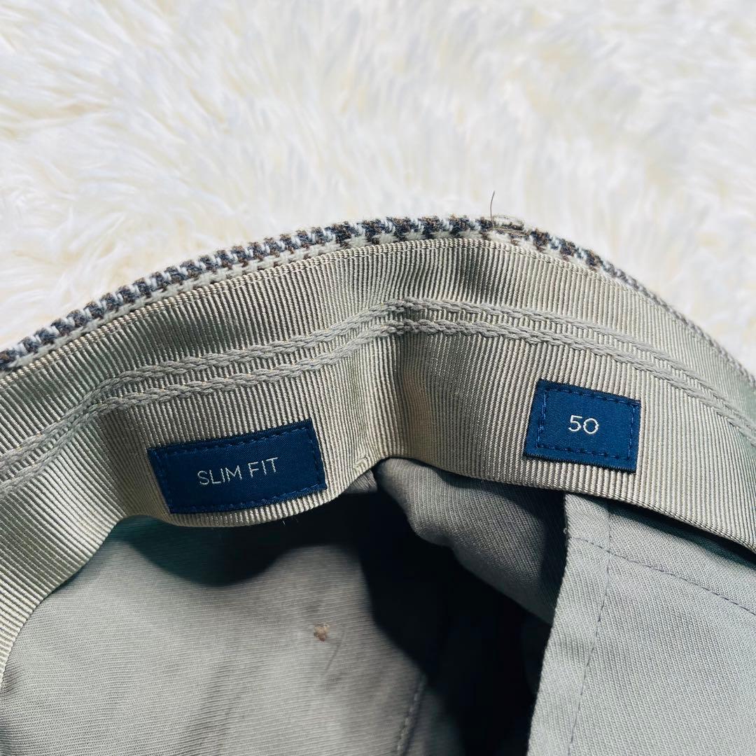 INCOTEX SLIMFIT Glen Check slacks 50 茶