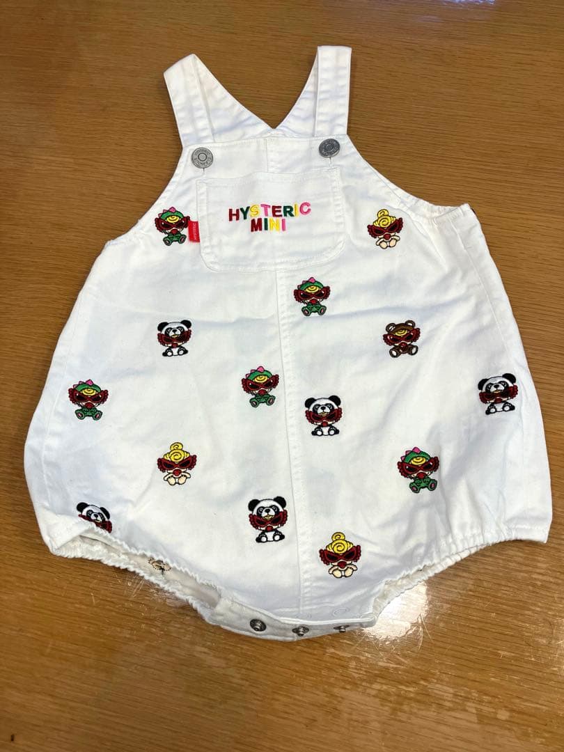 HYSTERIC MINI 刺繍サロペ 90cm パンダ ミニラ テディ 正規品