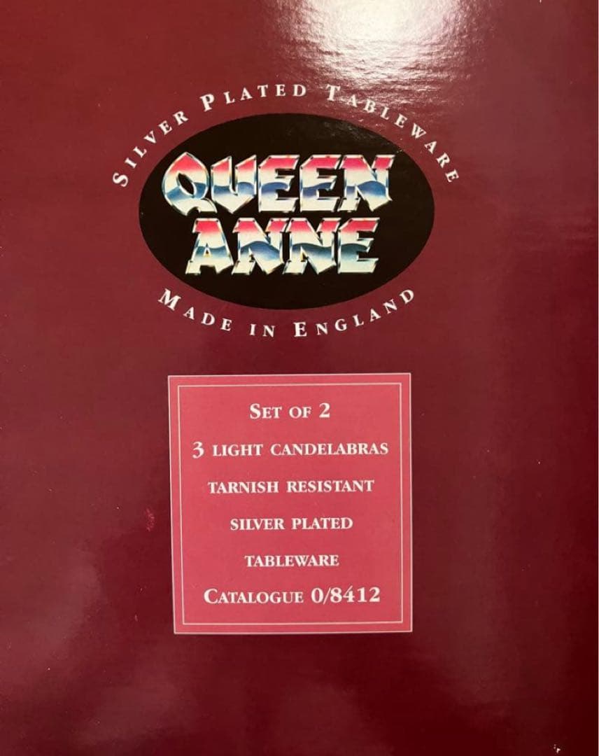 クイーンアン　イギリス　キャンドル　ホルダー　シルバー　セット　元箱