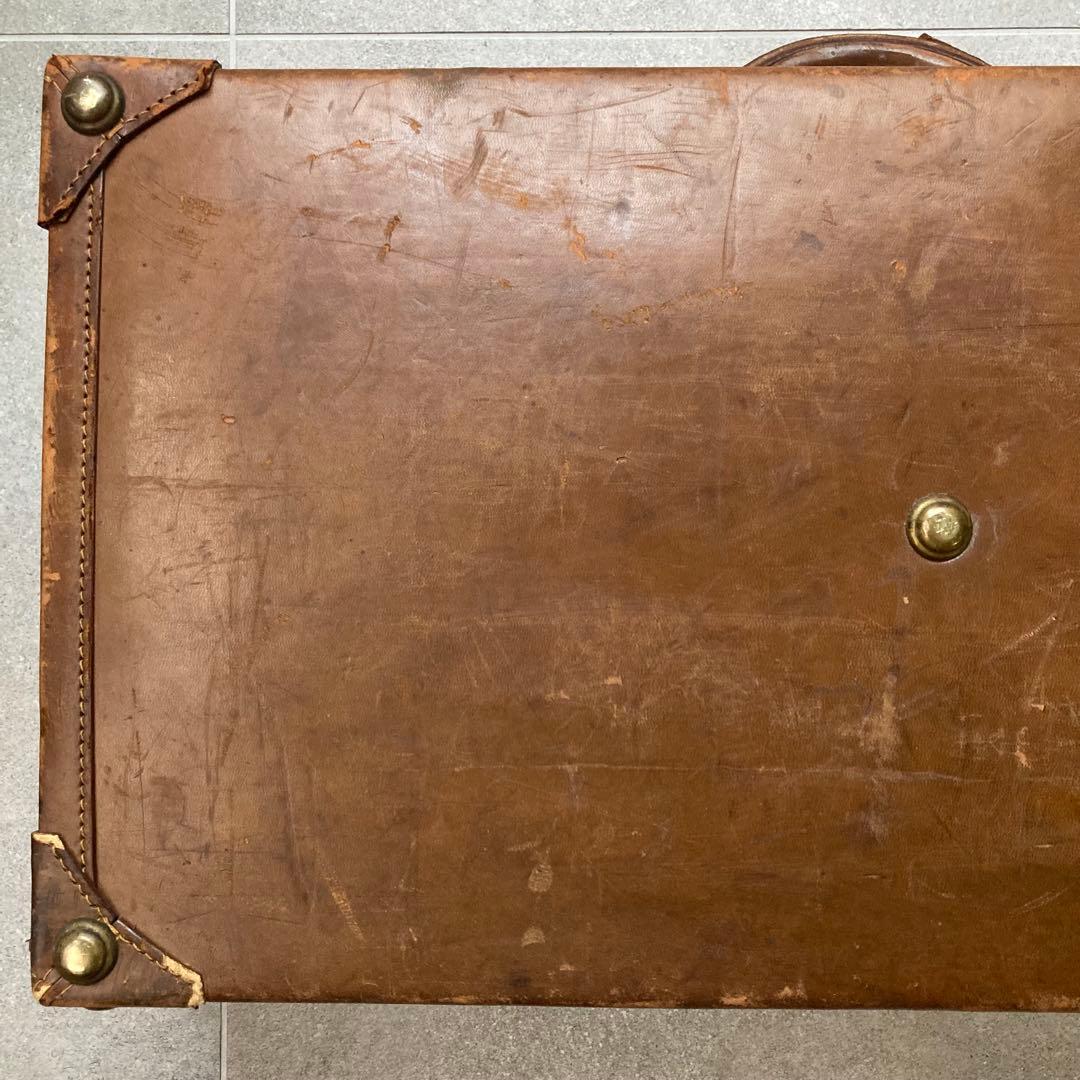 特大 ヴィンテージ レザー トランクケース トランクバッグ レトロ雑貨 古道具