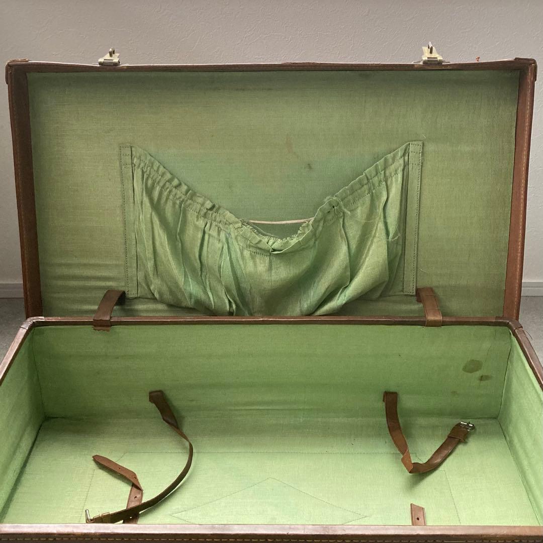 特大 ヴィンテージ レザー トランクケース トランクバッグ レトロ雑貨 古道具