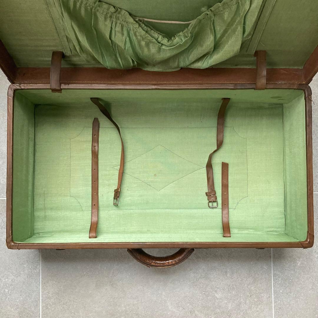 特大 ヴィンテージ レザー トランクケース トランクバッグ レトロ雑貨 古道具