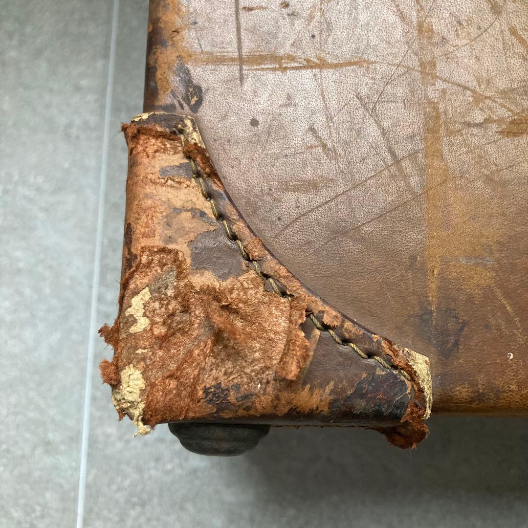 特大 ヴィンテージ レザー トランクケース トランクバッグ レトロ雑貨 古道具