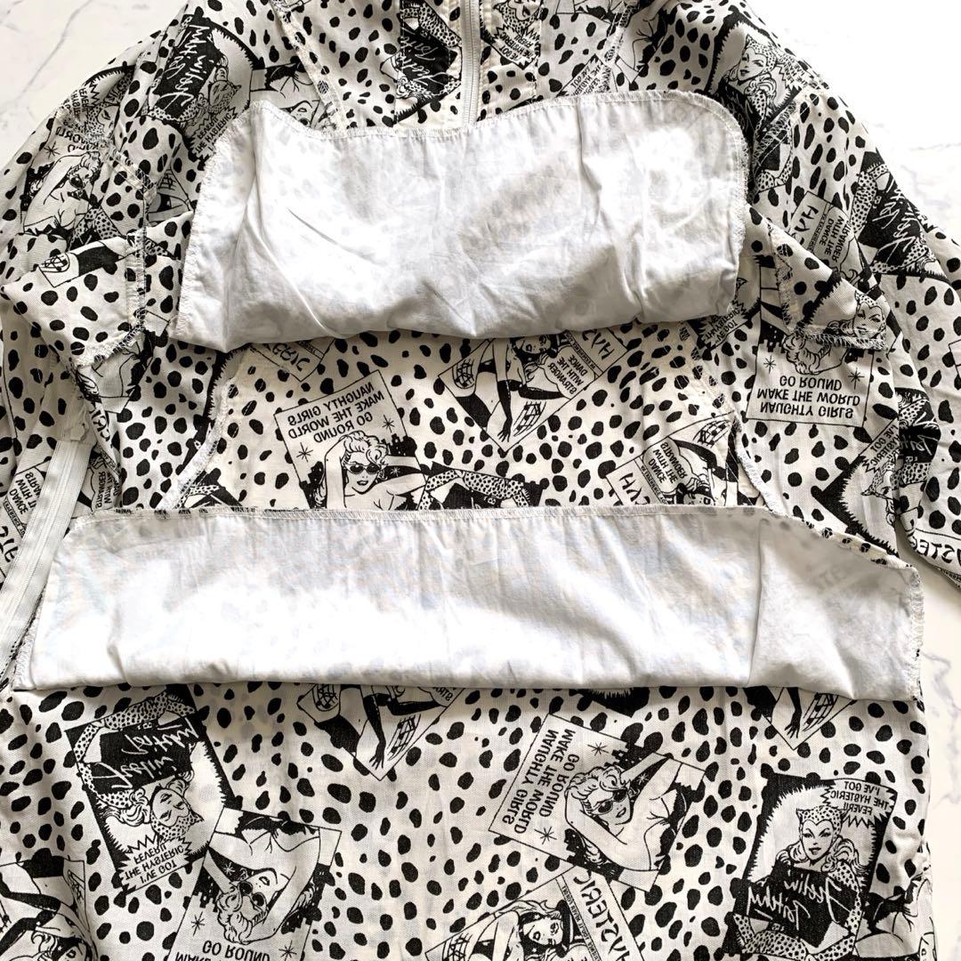 ヒステリックグラマー　ハーフジップパーカーワンピース　ヒスガール　ヒョウ柄　白