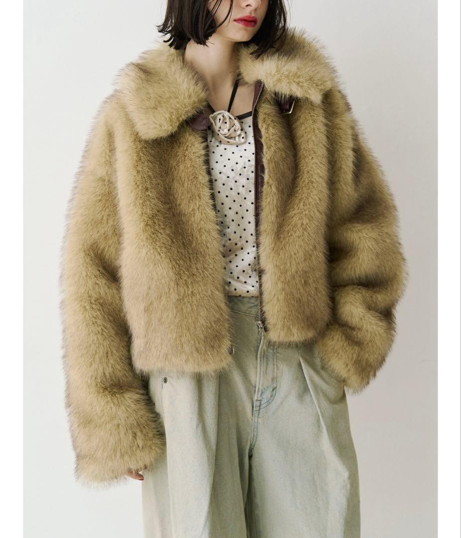 jouetie ジュエティ ベルトミドルファーコート 美品